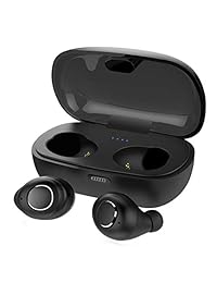 Auriculares inalámbricos Kissral Bluetooth 5.0 True inalámbricos HD estéreo sonido fácil de emparejar auriculares con 500 mAh de carga para iOS y Android   negro