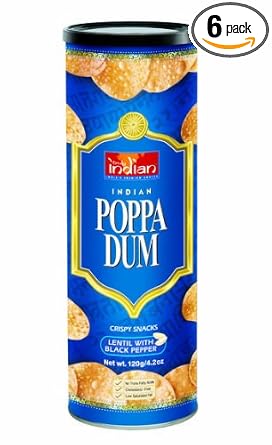 Truly indian poppadum lntl w blk pppr 4.2oz (839451002062)