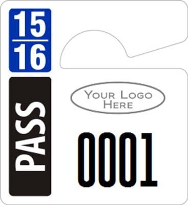 Plastic ToughTags Parking Permits, Mini, Heavy Duty Plastic Permit Tag, 50 Tags / Pack, 2.75" x 3"