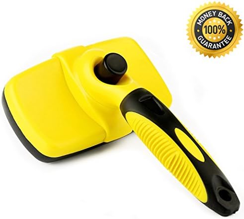 Easy Self Cleaning Pet Flea Comb Slicker for Dogs Cats, Pet Grooming Brush Tools with Non-slip Handle Safe &amp; Fine Pins