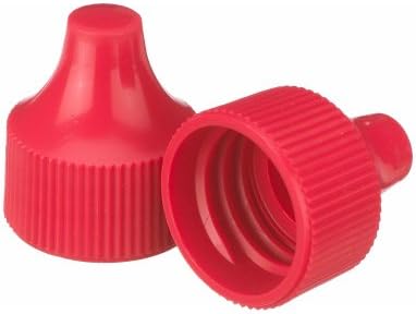 Wheaton 242522 Tip for 20-410 Screw Cap and 30-125mL Dropping Bottles, 20 mm Diameter, Polypropylene, Red (Pack of 100)