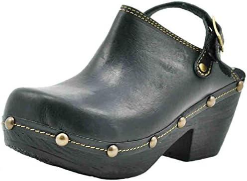 Hardin Ladies Bohemian Clogs Hand Made Leather Black Sbicca (8)