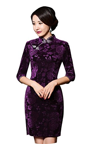 iRachel Womens Chinese Traditional Apparel QiPao Elegant Retro Cheongsam Dress