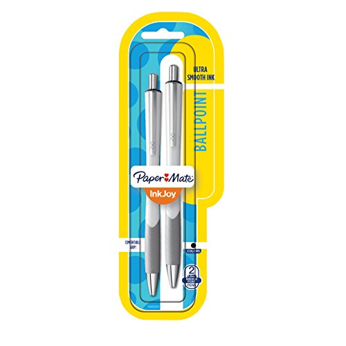 Paper Mate InkJoy 700RT Retractable Ballpoint Pens, Medium Point, White Barrel, Black Ink, 2 Pack (1945650)
