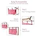 Bseash Bunk Bed Organizer, Bedside Caddy Hanging Bed Organizer Storage Bag 8 Pockets, for College Dorm Rooms Bed, Hospital Bed, Baby Bed Rails, 600D Oxford Cloth (Pink)