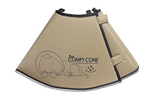 Comfy Cone Pet Cone for Dogs, Cats, Medium (Extra-Long), Tan