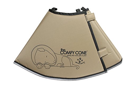 The Comfy Cone Pet Recovery Collar by All Four Paws, Small Long, Tan,Small-Long 20cm