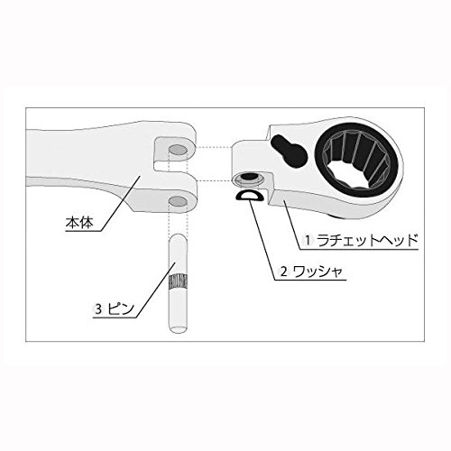 トネ(TONE) 超ロング首振ラチェットめがねレンチ用リペアキット RK-RMA13商品画像