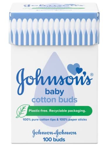 600 PCS (100 PCS X 6) JOHNSONS Baby Cotton Buds Ear SWABS Paper Sticks Q Tips
