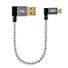 CableCreation Short Angle Micro USB Cable, [2-Pack] 90 Degree USB 2.0 A to Micro USB Charge Data Cable, Compatible Chromecast, Power Pack, 0.5 FT, Aluminium Case,Space Gray