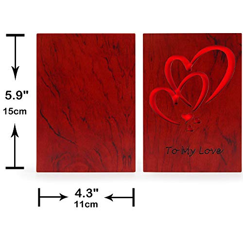 Valentines Day Cards for Her Him, Wood Anniversary Gifts for Husband ...