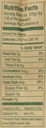 MONTEBELLO ORGANIC PASTA, FUSILI, 16-OUNCE BAG