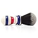 Haircut & Shave Co. Proven Synthetic Shaving Brush 24mm Extra Dense Knot And 54mm Loft - Fast Drying Pre-Shave Brush (Barber Pole)