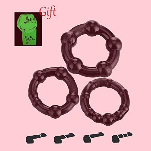 Soft Silicone Medical Male Rings Time Delay Ring Black (3 Different Sizes) Style2 is Shipped by Amazon Style1