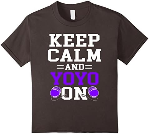 Kids Keep Calm And Yoyo On Shirt 12 Asphalt