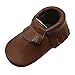 Mejale Baby Soft Soled Leather Moccasin Tassel Slip-on Infant Toddler Shoes Prewalker(24-36 mo/6.3in, Brown)