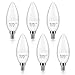 SHINE HAI Candelabra LED Bulbs 50W Equivalent, 500 Lumens 3000K Warm White Decorative Candle Light Bulb E12 Base, Chandelier B11 LED Light Bulbs, Pack of 6