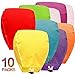 Maylai 10Pcs Sky Chinese Lanterns Flying Paper Lanterns Chinese Wish Lanterns for Birthday Wedding Party Anniversary Chinese Lanterns Assorted Colors 100% Biodegradable Environmentally Friendly!