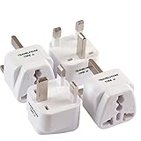 4 Pack UK Travel Adapter for Type G Plug - Works with Electrical Outlets in United Kingdom, Hong Kong, Ireland, Great Britain, Scotland, England, London, Dublin & More