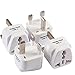4 Pack UK Travel Adapter for Type G Plug - Works with Electrical Outlets in United Kingdom, Hong Kong, Ireland, Great Britain, Scotland, England, London, Dublin & More