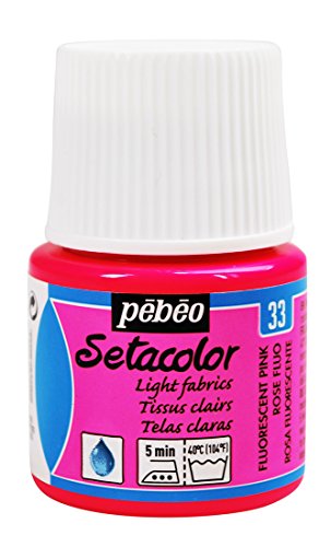 Pebeo Setacolor Light Fabrics Paint 45-Milliliter Bottle, Fluorescent Pink