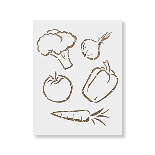 Vegetables Stencil Template - Reusable Stencil with Multiple Sizes Available