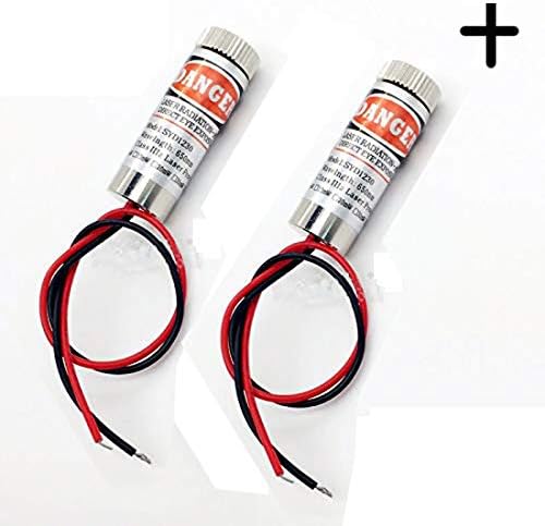 2pack 650nm 5mW 3-5V Red Laser Cross Module Diode laser head w/driver Plastic Lens 2pcs