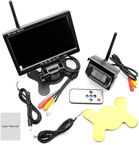 9V-24V RV Truck Van Trailer Bus Backup Camera Kit, 7 inch TFT LCD HD Color Monitor + Waterproof 18LEDs Night Vision Vehicle Parking Reversing Reverse Rear View Camera with 10M Video Cable.