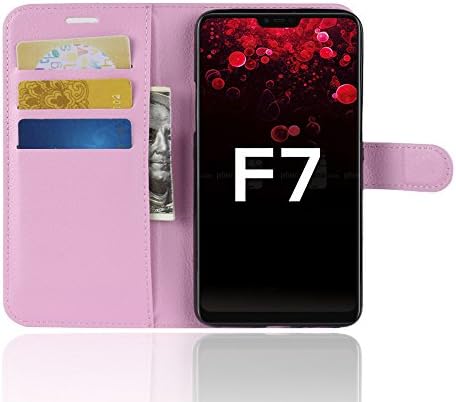 SPAK OPPO F7 Case,Premium Leather Wallet Flip Cover for OPPO F7 (Pink)