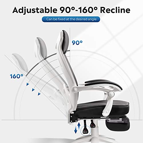 DEVAISE Ergonomics Recliner Office Chair, High Back Mesh Computer Desk