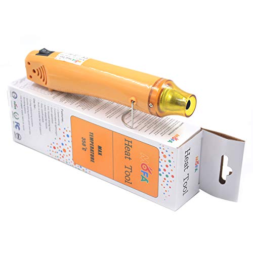 New Heat Gun,mofa Hot Air Gun Tools Shrink Gun with Stand For DIY Embossing And Drying Paint Multi-Purpose Electric Heating Nozzle 300W 110V (Yellow,Yellow)