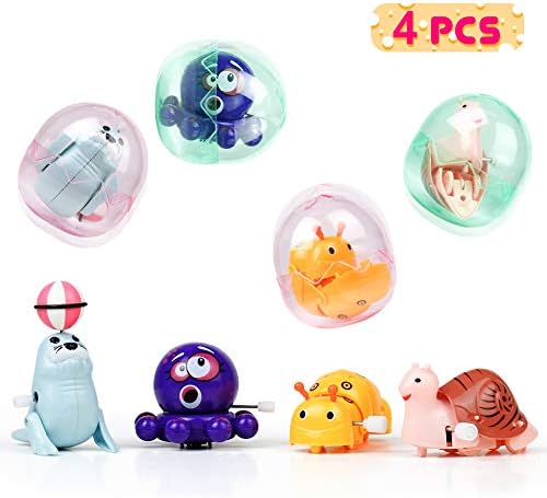 Fajiabao Wind Up Toys Flipping Windup Toys Mini Stuffed Animals Egg Party Favor Assorted Goody Bag Filler Gifts for Kids Boys Girls Toddlers Adults, (Random Color)