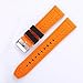 Silicone Watch Strap Replacement Sport Rubber Diver Watch Band Black Orange 24mm