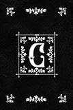 Scandinavian Design Floral Monogram Daily Journal Notebook - Letter C: Decorative Letter on Black Le by Spring Hill Stationery