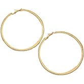 Oversized Silver Rhinestone Hoop Earrings for Women Large Sparkle Crystal Circle Dangle Statement Fashion Jewelry Accessory Party Night Gift