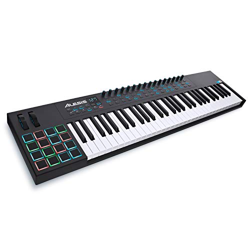 Alesis VI61 | 61-Key USB MIDI Keyboard Controller with 16 Pads, 16 Assignable Knobs, 48 Buttons and 5-Pin MIDI Out, Plus a Professional Software Suite with ProTools | First Included (Best Weighted Midi Keyboard)