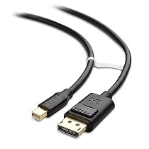 Cable Matters Gold Plated Mini DisplayPort (Thunderbolt Port Compatible) to DisplayPort Cable, Black, 6 Feet (101007)