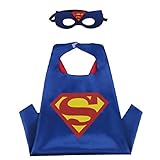 Blingbling Superhero Cape & MASK Set Kids Childrens Halloween Costume Superman
