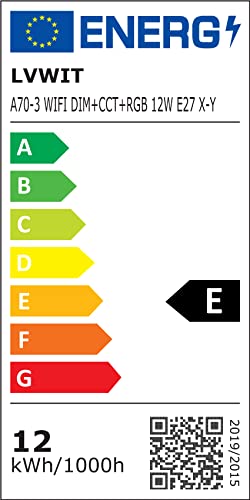 ANWIO 4 x 12W E27 Smart RGB WiFi LED Bulbs, A70 Equivalent to 100W, 1521 Lumens, Works with Alexa, Google Home and Smart Life.