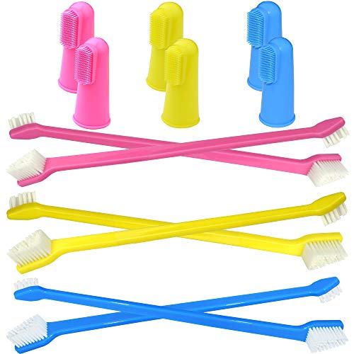 RosyLife Pet Dog Soft Toothbrush Dog Toothbrush Finger Toothbrush pet Toothbrush Small to Large Dogs (6+6-2pack) - Thumbnail 3