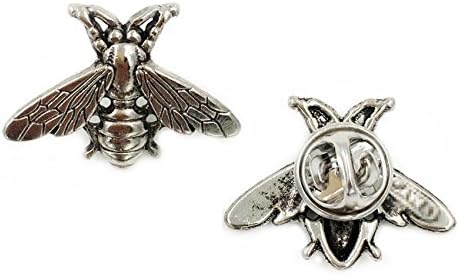 Vintage Male Metal Bees Shirt Brooch Novelty Suit and Vest Pin (2Pc Pin)