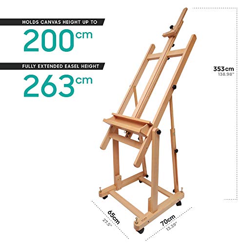 Tilting Studio Wooden Floor Easel. Height Adjustable Extra Large H eBay