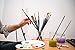 GoldStar Craft No Shedding 13pcs Paint Brush Set - Acrylic Face Painting & Watercolor Brushes that Hold their Shape! Best Artist Paintbrushes with Balanced Long Handle - Included Elegant Travel Case