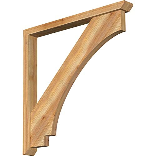 4"W x 38"D x 38"H Imperial Slat Rough Sawn Bracket w/Offset Brace, Western Red…