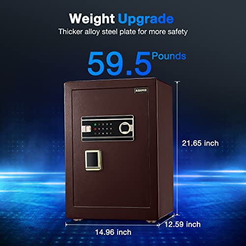 ADIMO Safe, 2.5 Cubic Feet Cabinet Safe Box with LCD Smart Touch Screen and Digital Keypad, Smart Alarm System and Removable Shelf, Home & Office Safe for Documents, Money, Gold and Pistol