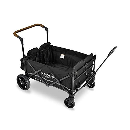 WONDERFOLD X4 Push & Pull Quad Stroller Wagon (4 Seater) Featuring