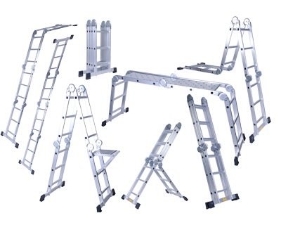 Amaze (12 Ft. With Platform) Folding Multipurpose House Hold Industrial Multi Utility Aluminium Step Self Supported Platform Ladder (360 Cm)