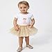 GOODTECK Newborn Infant Baby Professional 3 Layers Sequin Tutu Tulle Skirt (3-8 Years, Gold)