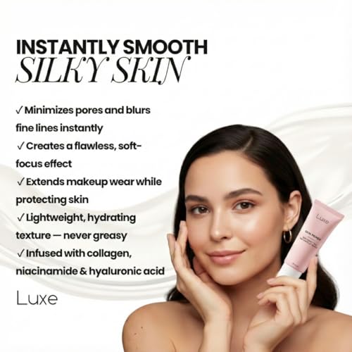 Luxe Cosmetics Pore Minimizer Face Primer – Instant Blur & Grip for Long-Lasting Makeup – Hydrating Matte Base with Niacinamide & Hyaluronic Acid – Oil Control & Fine Line Filler for All Skin- 1.0 oz