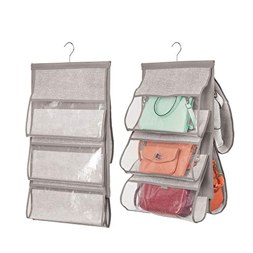 Mdesign fabric hanging closet storage organizer for purses, handb…
